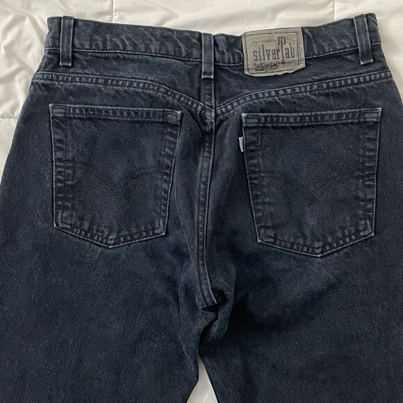 Levi's SilverTab Jeans Womens Medium 11/12 Dark Blue Guys Fit USA Vintage 90s - Picture 7 of 11